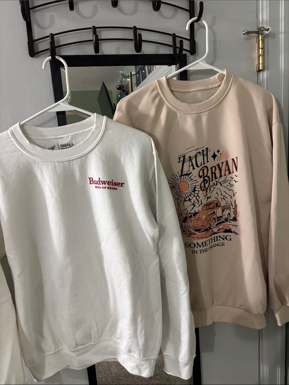 Budweiser White Crewneck Sweatshirt with Red Logo
